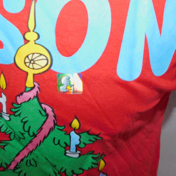 The Smurfs Tis the Season Christmas Red Holiday Short Sleeve T Shirt Mens M - Picture 4 of 10